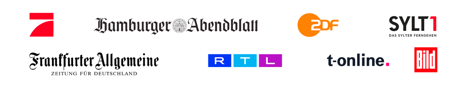 Logos der Medien, in denen Maus Immobilien Sylt erschienen ist
